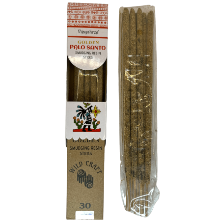 Palo Santo Golden Vijayshree Wild Craft Palo Santo Kadzidło Wysokiej jakości ręcznie robione patyczki - 30 gramów.