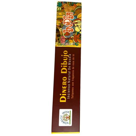 Weihrauch zieht Geld an Namaste India Tulpen mit Teerose - Natürlicher Masala Weihrauch - 1 Packung mit 15gr.