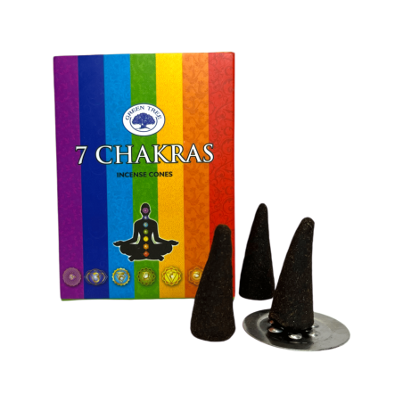 Conos Incienso 7 Chakras Green Tree - Cajita de 10 conos de incienso