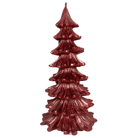 Rött julgransformat ljus 200gr. 18x9x9cm