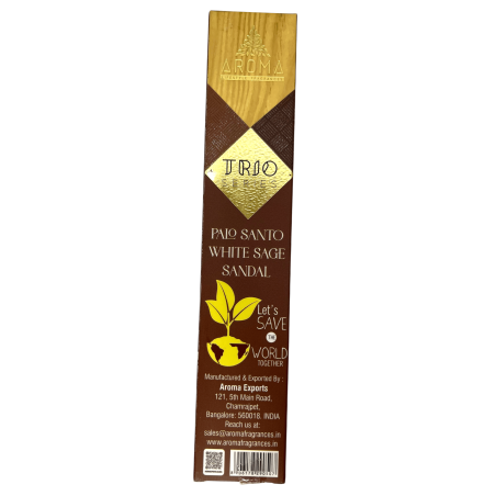 Encens AROMA Trio Palo Santo, Sauge Blanche et Santal - Trio Series 1 pack 15gr.