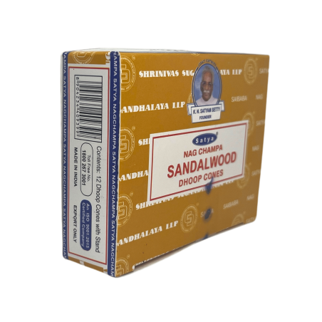 Coni di sandalo Coni Dhoop - Scatola da 12 coni di incenso