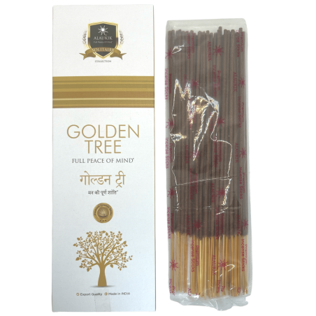 Tămâie Alaukik Golden Tree - Pachet mare 90gr - 55-65 bețișoare - Fabricat în India