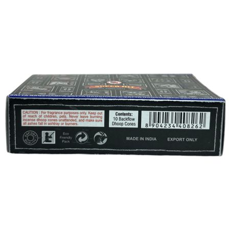 SATYA Super Hit Reflux Incense Cones - Blackflow Dhoop Cones - Box of 10 cones