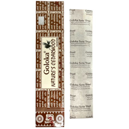 Encens Cèdre Naturel GOLOKA Bois de Cèdre Nature - 1 paquet de 15gr.