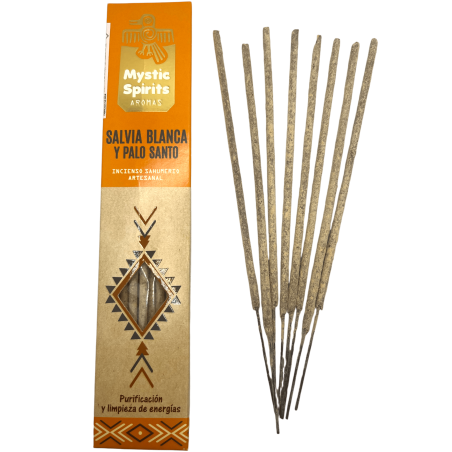 Incense Sahumerio White Sage & Palo Santo Mystic Spirits Purification & Energy Cleansing - 8 craft sticks