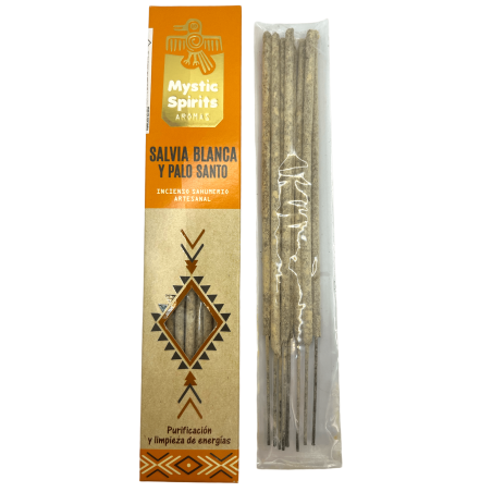 Incense Sahumerio White Sage & Palo Santo Mystic Spirits Purification & Energy Cleansing - 8 craft sticks