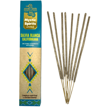 البخور Sahumerio Califiana White Sage Mystic Spirits التطهير الروحي والوضوح العقلي - 8 أعواد حرفية