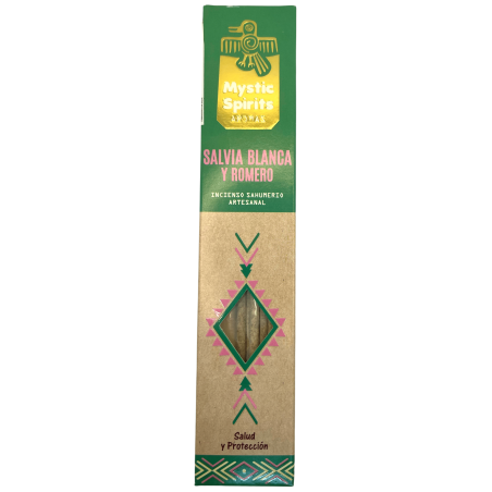 Rökelse Sahumerio Vit salvia och rosmarin Mystic Spirits Hälsa och skydd - 8 hantverkspinnar
