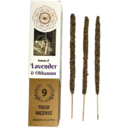 Green Tree Lavender och Frankincense Botanical Incense - 9 tjocka handgjorda örtpinnar