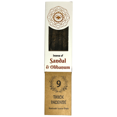 グリーンツリーサンダルウッド&フランキンセンスボタニカルインセンス - 9本の厚いクラフトハーブスティック