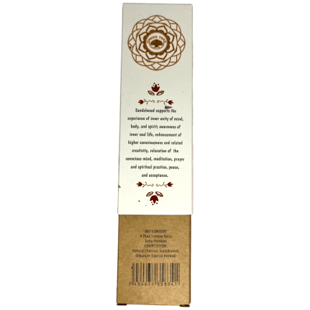 グリーンツリーサンダルウッド&フランキンセンスボタニカルインセンス - 9本の厚いクラフトハーブスティック