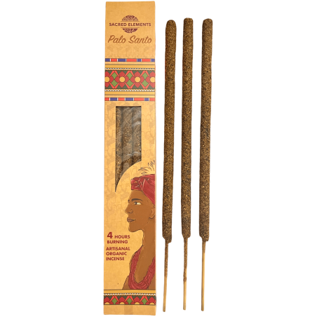 Palo Santo Garden Incense SACRED ELEMENTS HEM Organic Incense - 3 extra large artisan bars of 40cm - 4h duration