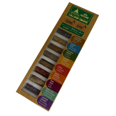 Kit d'Incienso Lollipop Aroma Nature - 9 varetes piruleta d'incens naturals de 30 minuts cadascuna - Ecocert Ecoartesanal