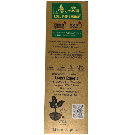 Kit d'Incienso Lollipop Aroma Nature - 9 varetes piruleta d'incens naturals de 30 minuts cadascuna - Ecocert Ecoartesanal