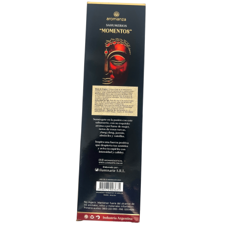 Sahumerio Moments Passion Attraction Incense Aromanza Argentina - 5本の太い手作りスティック