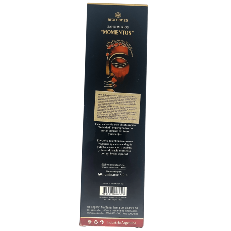 Sahumerio Moments Happiness Joy and Bliss Incense Aromanza Argentina - 5 أعواد سميكة مصنوعة يدويا