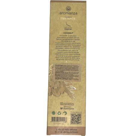 Tibetansk rökelse Coco Interior Peace Rökelse Aromanza Argentina - Handgjord rökelse 8 extra tjocka pinnar