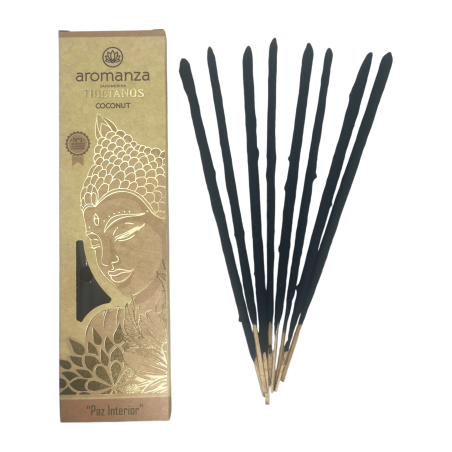 Tibetischer Weihrauch Coco Interior Peace Räucherstäbchen Aromanza Argentinien - Handgemachter Weihrauch 8 extra dicke Stäbchen