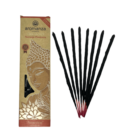 Incenso Tibetano Atração de Pimenta Laranja Incenso Aromanza Argentina - Incenso artesanal 8 palitos extra grossos