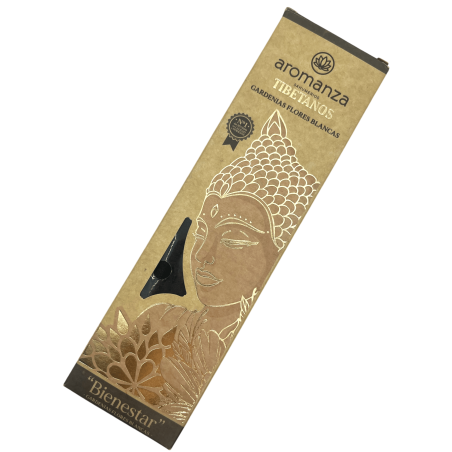 Encens Tibétain Gardénias Fleurs Blanches Encens Bien-être Aromanza Argentina - Encens Artisan 8 bâtonnets extra épais