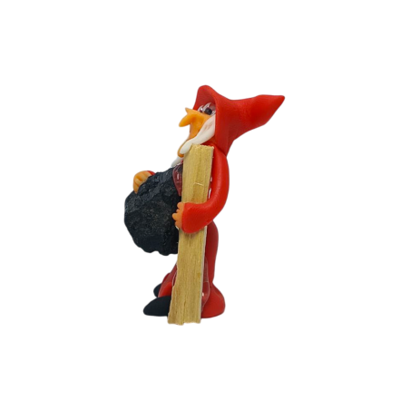 Heks met Palo Santo en Toermalijn 5cm Rood - Dubbele Bescherming, Netheid en Wijsheid
