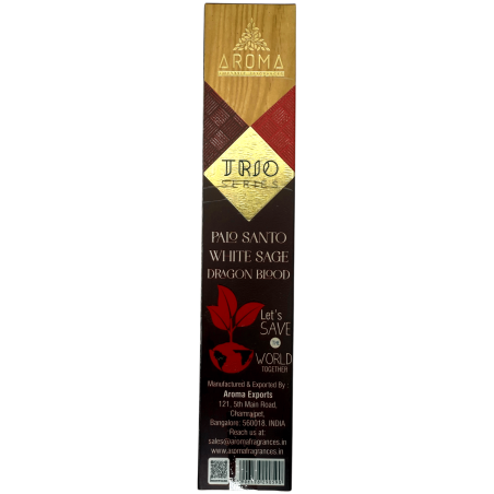 Incenso AROMA Trio Palo Santo, Salvia Bianca e Sangue di Drago - Serie Trio 1 confezione 15gr.