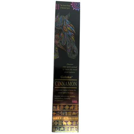 Incenso Spiriti Animali Incenso Cannella Cavallo Goloka - Confezione da 8 bastoncini di incenso biologico