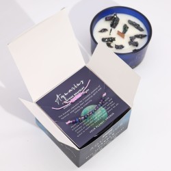 Wassermann Sternzeichen Kerze mit Edelstein Armband - Soja Kerze mit Amethyst, Lapislazuli und Hämatit Armband - 22h