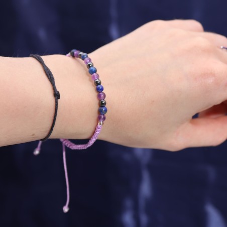 Candela Zodiacale Acquario con Bracciale Pietre Preziose - Candela di Soia con Bracciale Ametista, Lapislazzuli ed Ematite - 22h