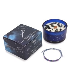 Bougie du zodiaque Sagittaire avec bracelet de...