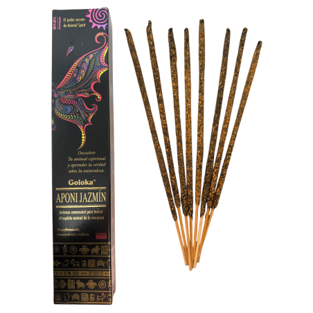 Animal Spirits Aponi Jasmine Butterfly Incense Incense Goloka Incense - Pack of 8 organic incense sticks