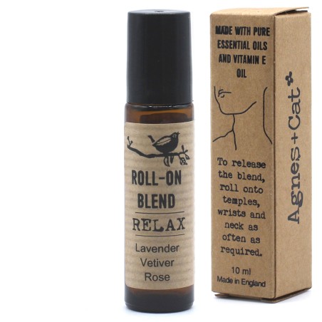 ロールオンエッセンシャルオイルブレンドリラクゼーションラベンダー、ベチバー、ローズとビタミンE-10ml。