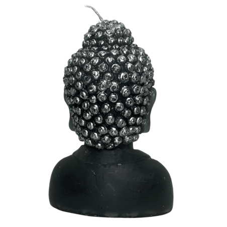 灰色の仏形キャンドル - 12.5x8x6.5cm