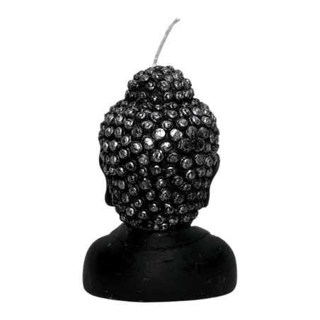 黒い仏の形をしたキャンドル - 12.5x8x6.5cm