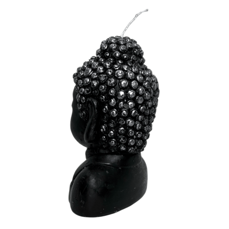 Bougie en forme de Bouddha noir - 12.5x8x6.5cm