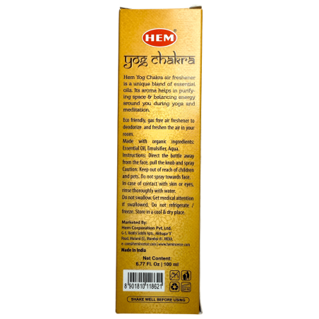Yog Chakra Deodorante Spray ELEMENTI SACRI da HEM - 100ml. - Purificazione ed Equilibrio dei Chakra