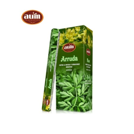Incienso Ruda AUM Fragrances - Caixa de 6 caixetes de 20 barretes - Contra l'Enveja i Vibracions Negatives