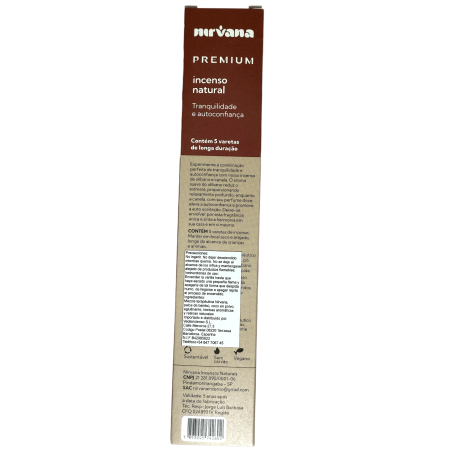 Frankincense Frankincense och kanel Premium Nirvana Brazil Lugn och självförtroende - 5 tjocka handgjorda pinnar - Made in Brazi