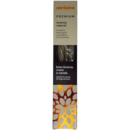Incienso Breu Blanco, Clavo i Canela Premium Nirvana Brasil Confort Emocional - 5 varetes gruixutes artesanals - Fet al Brasil