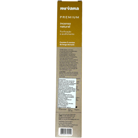 Tămâie Palo Santo și Purificare Premium Vanilie Nirvana Brazilia - 5 bețișoare groase lucrate manual - Fabricat în Brazilia