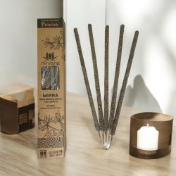 Incienso Mirra Premium Nirvana Brasil Equilibrio Mente y Espíritu  - 5 varillas gruesas artesanales - Hecho en Brasil