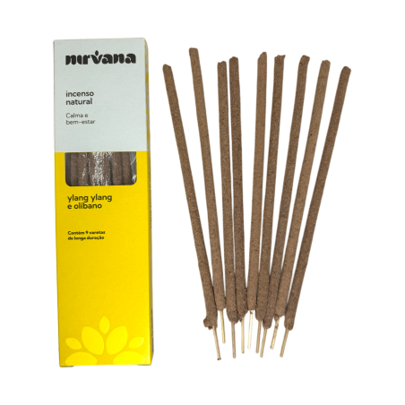 Incenso Natural Nirvana Brasil Ylang e Incenso Natural - 9 palitos feitos à mão - Feito no Brasil