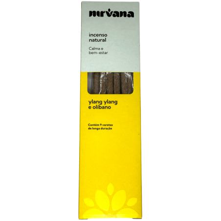 Tămâie naturală Nirvana Brazilia Ylang și tămâie naturală - 9 bețișoare lucrate manual - Fabricat în Brazilia