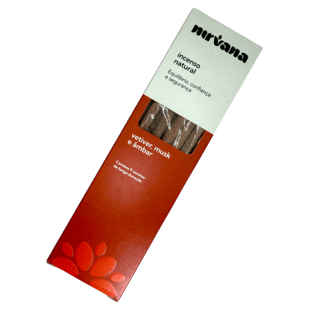Natural Nirvana Brazil Vetiver, Mysk och Amber Rökelse Balans och Självförtroende - 9 handgjorda pinnar - Made in Brazil
