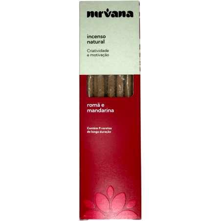 Inciens Granada i Mandarina Natural Nirvana Brasil Creativitat i Motivació - 9 varetes artesanals - Fet al Brasil