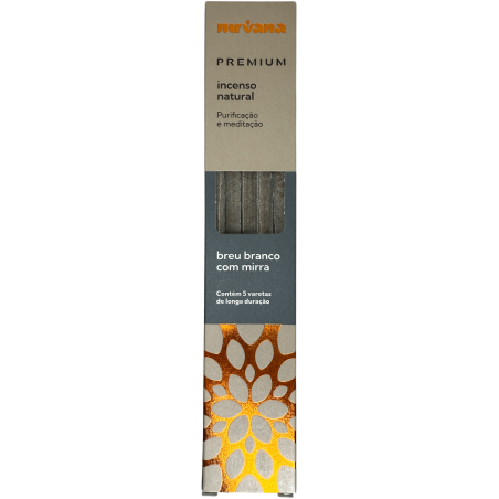 Incienso Breu Blanco y Mirra Premium Nirvana Brasil Purificación Meditación  - 5 varillas gruesas artesanales - Hecho en Brasil