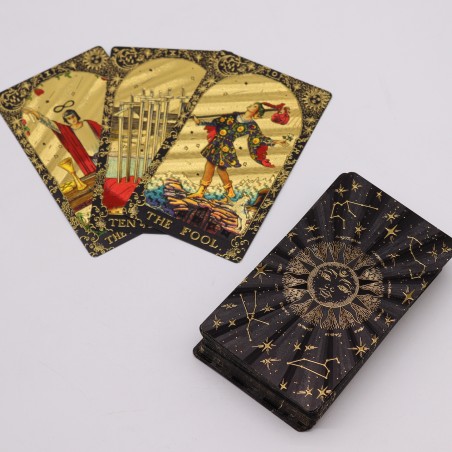 Tarot à la feuille d’or Que la magie commence - Coffret cadeau avec livre et 78 cartes illustrées
