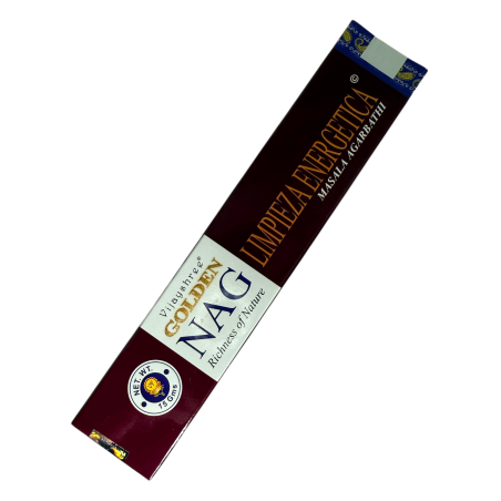 Incenso de Limpeza Energética Vijayshree Fragrance GOLDEN NAG  - 1 Pacote de 15gr.