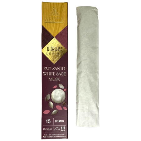 Incenso AROMA Trio Palo Santo, Salvia Bianca e Muschio - Serie Trio 1 confezione 15gr.
